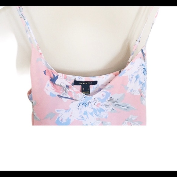 REVAMPED Floral Print Camisole Strap Maxi Dress With Side Slit Blush Pink Small - Picture 7 of 12